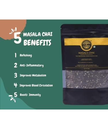 GLENBERG | MASALA CHAI TEA | Traditional Indian Masala Chai Tea with Pure Natural Herbs and Spices (Adrak/Ginger Cardamon/Elaichi Cinnamon/Dal Chini Licorice/Mulethi) | Milk Tea (100 Grams) 100 Grams | 50 Cups - Buy Online on GoSupps.com