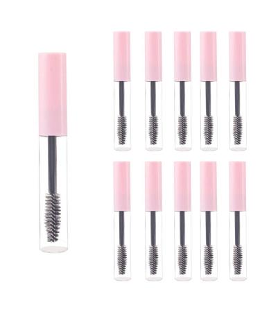 10pcs 10 Tubes De Mascara Tubes De Cils Vides Bouteilles De Cils Rechargeables Conteneur D' chantillon Cosm tique avec Pinceau De Cils Rose