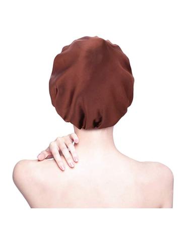 TOPTIE Women Satin Night Sleep Cap - Black | Elastic Hair Cover - Buy Online on GoSupps.com