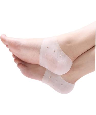 FRCOLOR 6 Pairs Gel Heel Support Gel Heel Socks Gel Heel Sleeves Gel Heel Cushions Feet Cracked Socks Gel Foot Socks Silicone Heel Pads Dry Feet Socks Ankle Support Breathable White - Buy Online on GoSupps.com