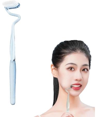 S-Type vertical toothbrush for adults men and women special shape soft tongue coating cleans the interdental spaces and massages the gums (blue 1 piece)