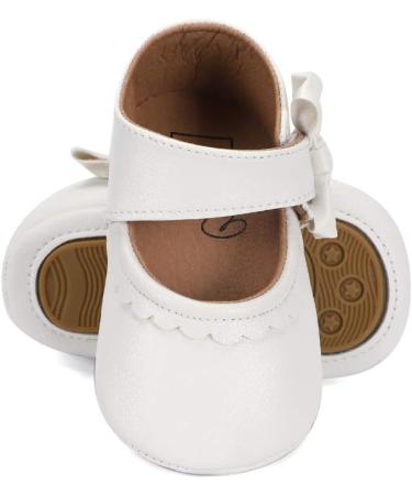 LACOFIA Baby Girls Ballerina Mary Jane Princess Shoes | Anti-Slip Prewalkers 6-12 Months | White - Buy Online on GoSupps.com