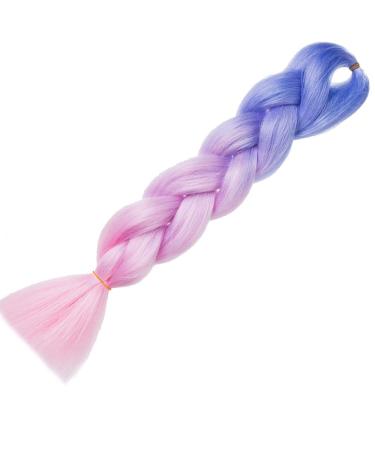 LDMY Ombre Braiding Hair Extensions - 6 Bundles / 24 Inch Jumbo Braids Light Blue-Purple-Pink Synthetic Kanekalon for Cosplay & Halloween - Buy Online on GoSupps.com