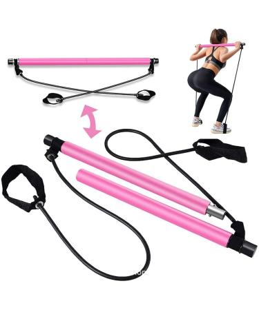 Pilates Bar Workout Equipment for Home Pilates Exercise Stick Pilates Reformer Bar Portable Pilates Bar Kit with Resistance Band Sit-Up Bar for Home Gym Yoga Fitness Stretch Sculpt Twist