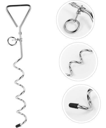 Angoily 3-Piece Dog Coupling Ground Anchor - Chrome Plated Metal Pet Tie Set (42x8.5x4cm) - Durable Silver Pet Accessories - Buy Online on GoSupps.com