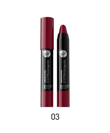 Hypoallergenic Intense Moisturizing Lipstick No. 03 for high coverage