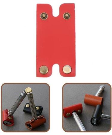 Buy Sanfly Leather Double Edge Razor Head Protection Cover - Portable Safety Razor Accessories for Travel - Stylish & Durable Red - Buy Online on GoSupps.com