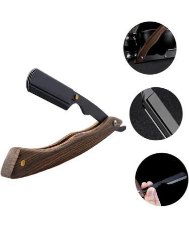 Didiseaon Wooden Razor Manual Shaver - Portable Clip-on Stainless Steel Eyebrow Trimmer | Old Fashioned Foldable Tool Holder for Precision Grooming - Buy Online on GoSupps.com