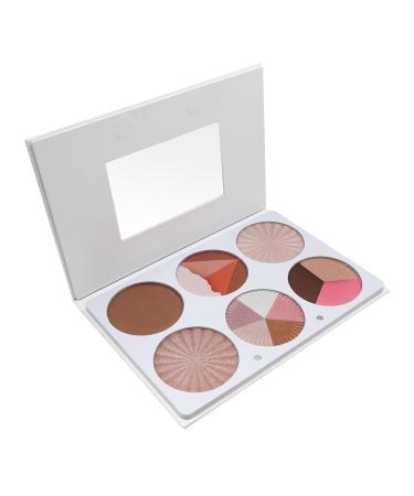 6 Color Palette Highlighting and Contouring Palette Compact and Lightweight Shimmering Bronzer Palette Pearlized Formula Highlighter Palette
