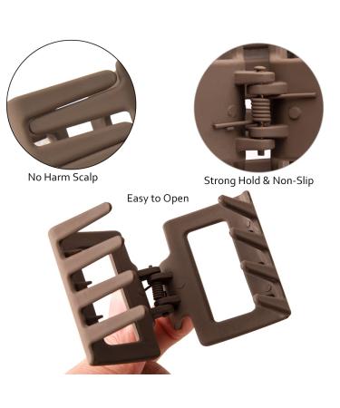 Bolonar 4PCS Neutral Hair Clips Set - Matte Square & Claw Clips for Thin and Thick Hair - Women's Hair Accessories - Buy Online on GoSupps.com