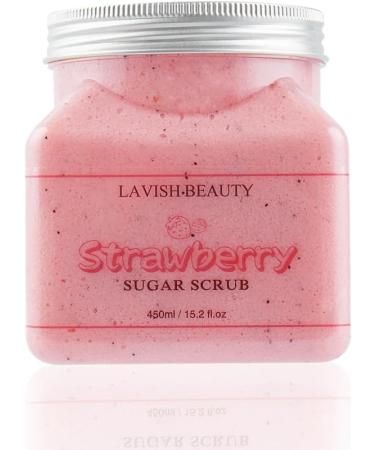 Strawberry Face & Body Scrub Exfoliating & Smoothing Sugar Scrub For Healthy Glow 450g - Buy Online on GoSupps.com