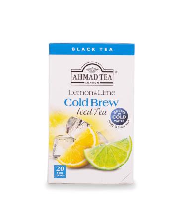 Ahmad Tea Lemon & Lime Cold Brew | Black Tea - 6 x 20 Teabag Sachets Lemon & Lime Black Tea 120 Count (Pack of 1)