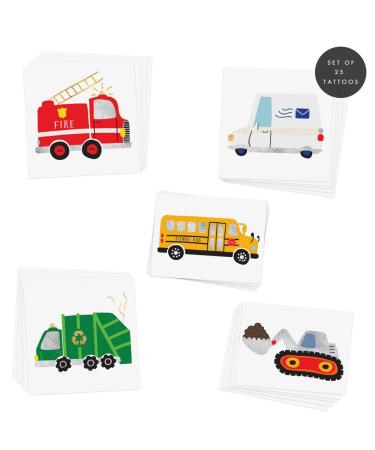 Beep Beep Variety Set of 25 Kids Temporary Tattoos - Waterproof Metallic Boys Car and Truck Flash Tattoos - Perfect Boys Party Favor - Buy Online on GoSupps.com