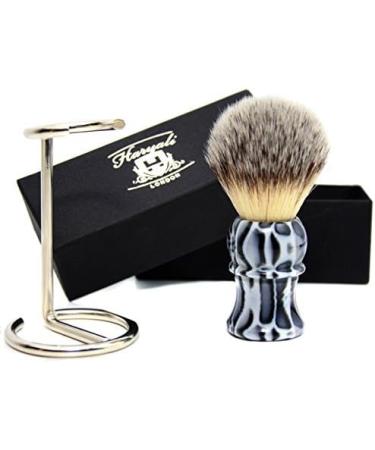 Premium Synthetic Hair Brush with Stand - Animal Pattern in Blue/Black - International Shipping Available - Buy Online on GoSupps.com