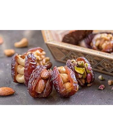 Medjool dates stuffed with dried fruits 400 g I Vegan gluten free preservative-free no additives I elegant gift box I Gourmet Desserts of 20 Pieces I Medjoul dates filled with walnuts - Buy Online on GoSupps.com