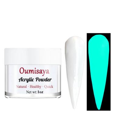 Glow in the dark White Acrylic Nail Powder for French Nails Art 1OZ Natural White