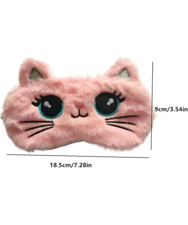 Cute Soft Plush Cat Sleeping Mask for Women & Girls | Funny Eye Cover Blindfold for Travel & Naps - Pink - Buy Online on GoSupps.com
