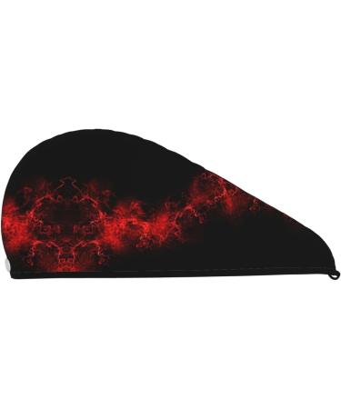 Explosion Burst Red Black Coral Velvet Dry Hair Cap | Unisex Wet Towel Wrap | Perfect for Home Pool Parties & Beach Accessory - Buy Online on GoSupps.com