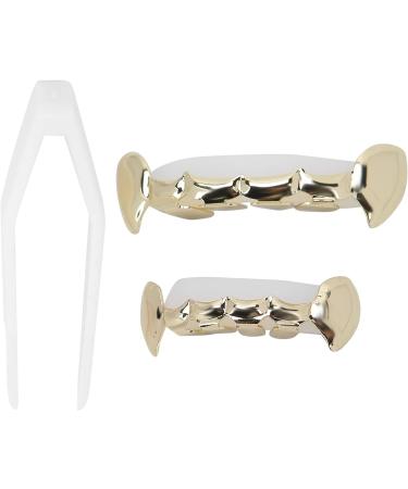 Verdant Touch Hip Hop Teeth Decoration - Reusable Copper False Teeth Set for Halloween & Festivals - Buy Online on GoSupps.com