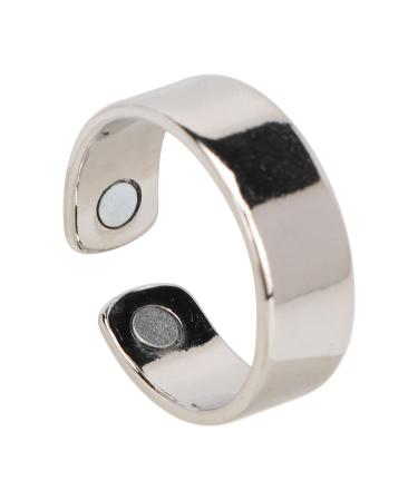 Magnetic Ring Adjustable Metal Magnetic Healing Ring Jewelry Accessory for Women Men Silver