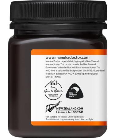 Manuka Doctor Multifloral Manuka Honey MGO 60+ | 8.75 oz (250g) - Pure & Natural - Buy Online on GoSupps.com
