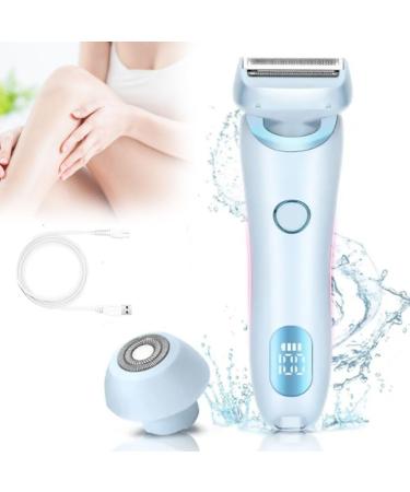 2 in 1 Electric Shaver Razors for Women Shaver Electric Shaver Women Electric Shaver Digital Display Razor Wet & Dry Use for Armpit/Legs/Arms(Blue)