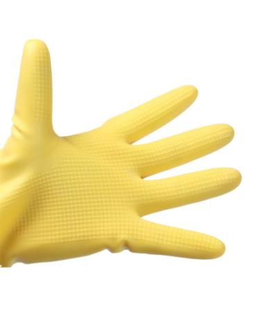 Long Rubber Household Gloves - Reusable Yellow Cleaning & Washing Gloves for Kitchen Garden and Car Wash (Size L) - Buy Online on GoSupps.com