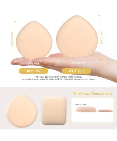 Auauy 2pcs Makeup Sponge - Washable Reusable Beauty Blender for Loose Powder & Liquid Cosmetics - Wet/Dry Makeup Tool - Yellow - Buy Online on GoSupps.com