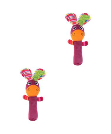 Abaodam 2 Pieces Plush Hand Rattle Baby Hand Rattle Baby Rattle Toy Plush Rattle Stuffed Hand Rattle