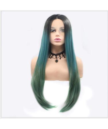 BGHJUE Wig Accessories Synthetic Hair Wig Natural Bangs Pixie Cut With Highlights For Women Fluffy Green In The Long Straight