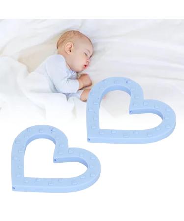 Light Blue Silicone Heart Shaped Toddler Teether Flexible Anti-Eating Baby Teething Toy for Home | Shop Internationally - Buy Online on GoSupps.com