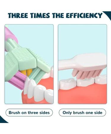 Travel Toothbrush with 3 Angled Bristles - Soft & Effective Oral Care for Adults & Kids | Deep Cleaning Yellow Toothbrush - 1PC - Buy Online on GoSupps.com