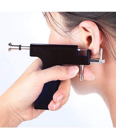 Professional 98 Pcs Ear Piercing Gun Tool Set with Studs & Backs - Painless Stainless Steel Kit in Black - Buy Online on GoSupps.com