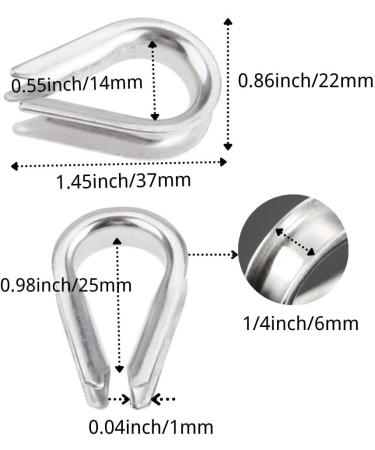 4Pcs 1/2 Wire Rope Chain Thimble Set - Boat Rigging Anchor Splicing | 316 Stainless Steel - Buy Online on GoSupps.com