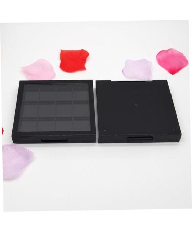 PLAFOPE 4 Pcs 12 Empty Eye Shadow Pallet Acrylic Makeup Cosmetic Pallet Empty Makeup with Mirror Black - Buy Online on GoSupps.com