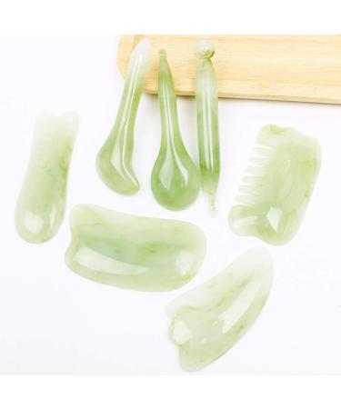 Milists 7-Piece Face Scraping Board Set - Anti-Fold Body Massage & Facial Stone Device for Men & Women - Light Green - Buy Online on GoSupps.com