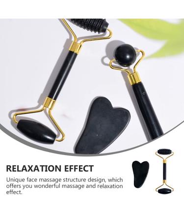 Beaupretty Obsidian Face Massager Set - 2pcs Facial Roller & Miss Horns Beauty Tool for Glowing Skin - Buy Online on GoSupps.com