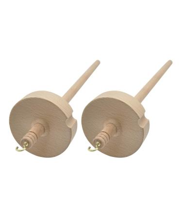 Ranen 2Pcs Drop Spindle for Spinning Yarn Spin Top Whorl Drop Spindle Hand Carved Wooden Tool for Beginners