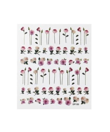 Hot DIY Manicure Nail Art Decoration Summer Blossom Flowers Leaves Nail Sticker 3D Decals Rose Branch Designs(DP-135) (DP)