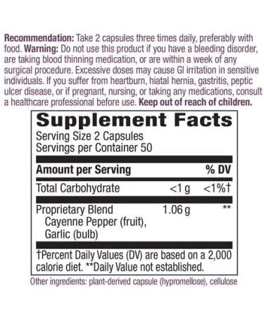 Nature's Way Cayenne Garlic 40,000 HU Potency 100 Vcaps - 100 Count - Buy Online on GoSupps.com