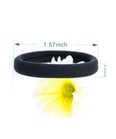 100 Pack Thick Seamless Cotton Hair Ties | No Crease Damage Ponytail Holders for Thick Hair (Black) - Buy Online on GoSupps.com