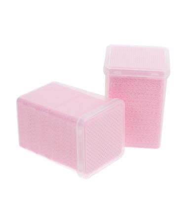HONMEET 2 Boxes Nail Wipes Travel Wipes Cleaning Wipes Gel Nail Polish Acrylic Nail Remover Gel Nail Remover Gel Polish Remover for Nails Finger Nail Polish Remover Glue Wipes Cotton 4.80X4.80X0.10CM Pink