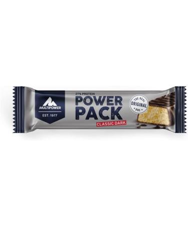 Multipower Pow Pack Classic Dark Protein Bar - 27% Protein Healthy Sports Snack with Banana Vanilla Flavor - 24 x 35g - Buy Online on GoSupps.com