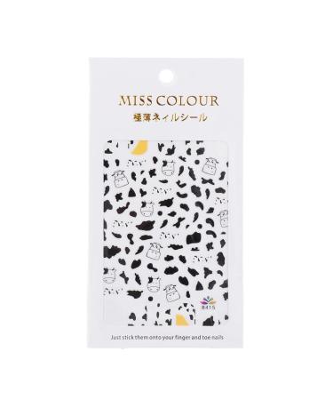 Women Stylish DIY 3D Slider Nail Art Decoration Manicure Tool Cow Butterfly-shape Pattern Nail Sticker(01) Style1