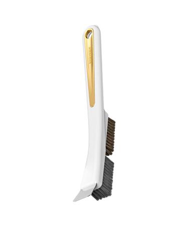 Shakven Scrubbing Scraper Brush - Bathroom Cleaning Steel Wire Brush Scrubber | Stubborn Stains Removing Home Cleaning Brush for Window Frames Tile White A