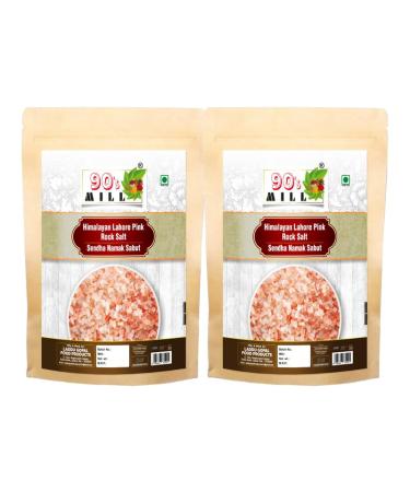 90's MILL Whole Himalayan Pink Rock Salt | Natural Pink Salt Granules with Natural Trace Minerals | Gourmet Quality Himalayan Rock Salt Chunks | Sabut Sendha Namak Crystals-100GM*2Pack