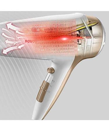 Hairdryer Professional Ionic Hair Dryer 2200W Powerful AC Motor Salon Fast Blow Dryers 3 Heat 2 Speed Settings Hair Dryer with Hair Comb/Nozzle for Men and Women Home and Salon Gold Small Gift - Buy Online on GoSupps.com