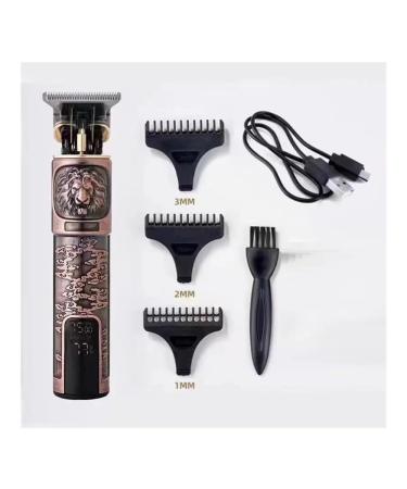 Razors Rechargeable Hair Clipper Haircut Razor for Men Shaver Adult Electric USB Charging Clipper LCD Display Cordless Carving Pusher(Red Lion)