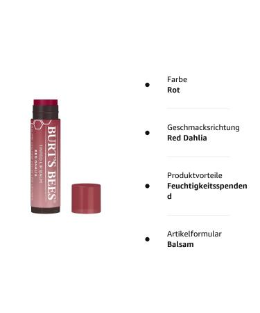 Burt's Bees Red Dahlia Tinted Lip Balm with Shea Butter - Natural & Moisturizing - 1 Tube - Buy Online on GoSupps.com
