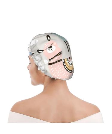 Llama Cactus Printed Shower Cap - Waterproof Bath Cap for Women - Fits All Head Sizes and Hair Textures - Buy Online on GoSupps.com